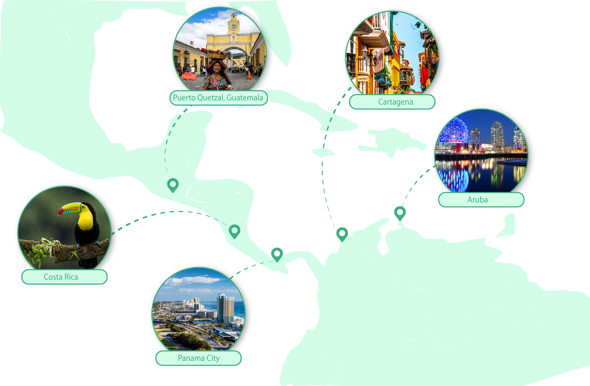  map of cruise ports along the panama canal