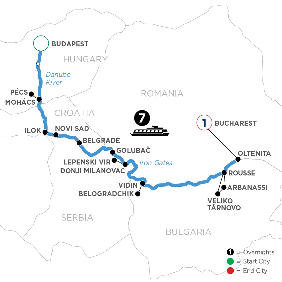 Example Lower Danube Itinerary - Balkan Discovery with Avalon Waterways