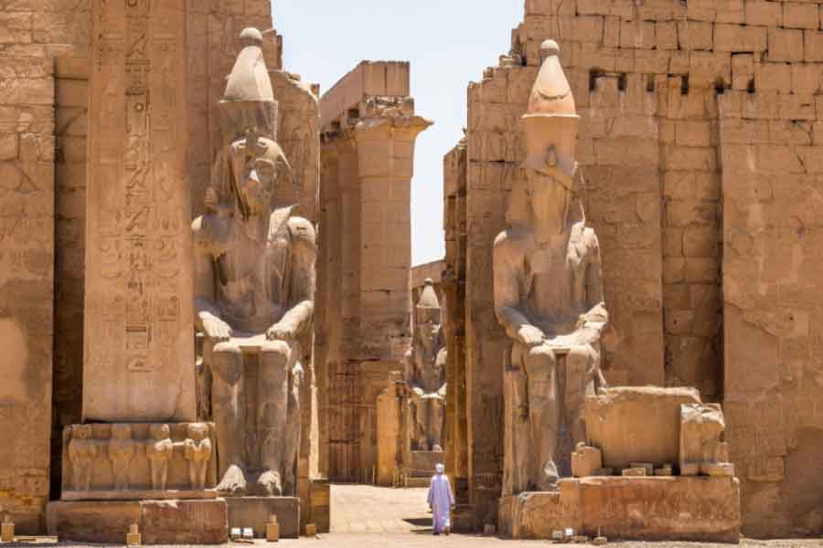 Luxor Temple on the east bank of the Nile in Egypt
