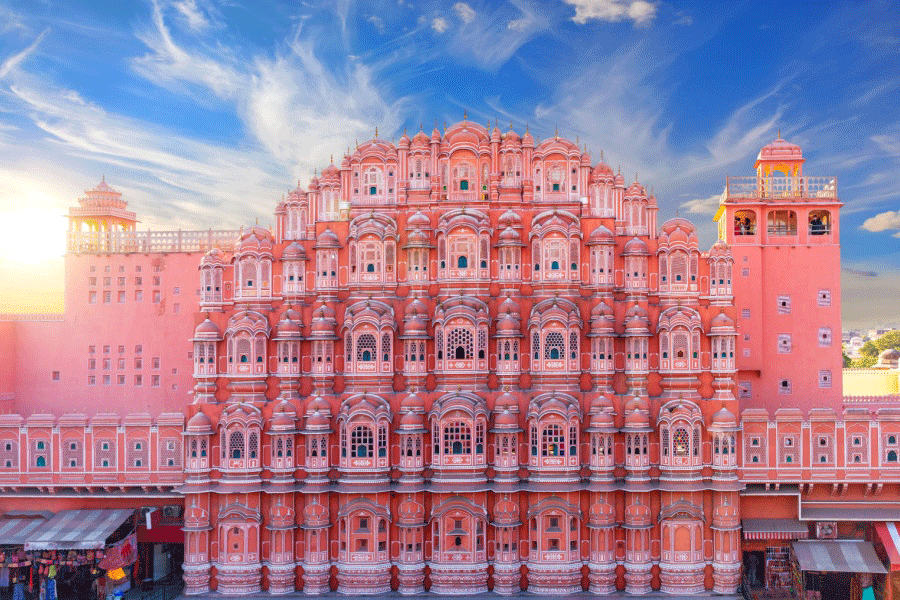 Historic architecture and city views in Jaipur, Rajasthan, India